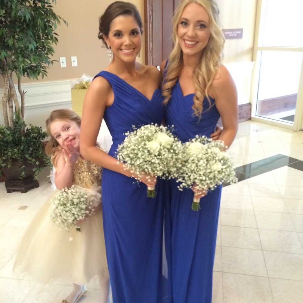 Blue Bridesmaid One Shoulder Dress